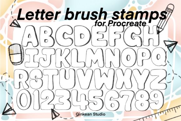 Download Procreate Brushes, Uppercase Brush Set - Premium Resources