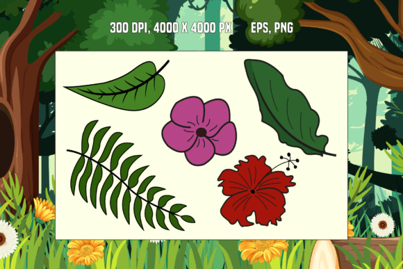 Download Tropical Vector Leaves and Flowers - Premium Bundle