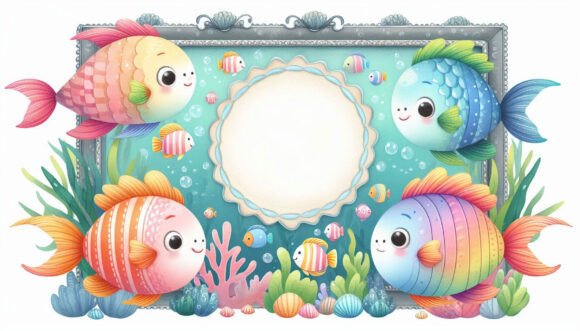 Download Storybook-style Fish with a Cute Frame S - Frame Collection