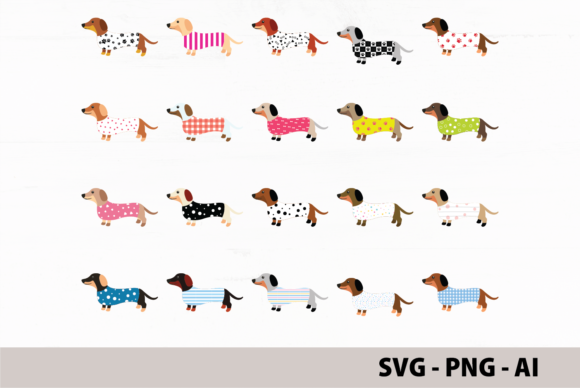 Download Dachshunds Clipart, Colorful Weiner Dogs - Dachshund Collection