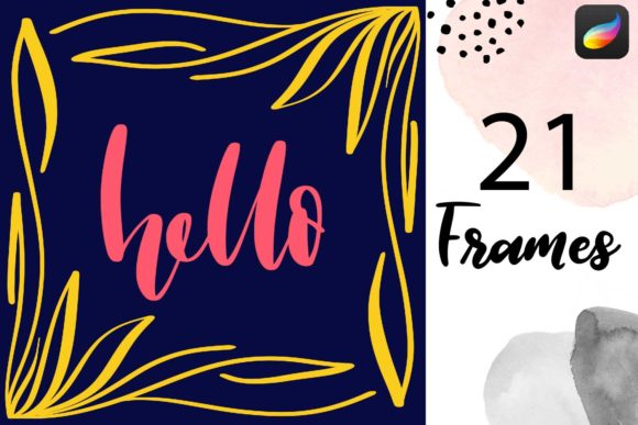 Download Procreate Brush Pack | 21 Frames | Decor - Frame Collection