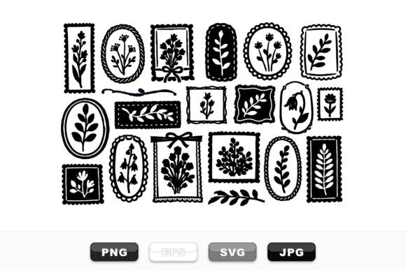 Download Rustic Botanical Frame Clipart Set - Frame Collection